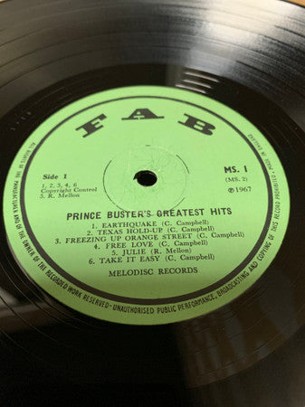 Prince Buster : Fabulous Greatest Hits (LP, Comp)