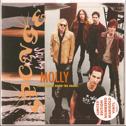 Sponge (3) : Molly (16 Candles Down The Drain) (7", Single, Ltd, Num, Yel)