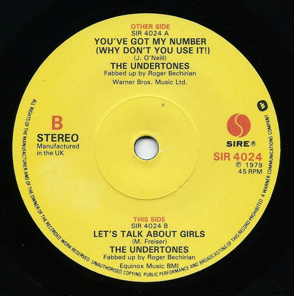 The Undertones : You've Got My Number < Why Don't You Use It! > (7", Single, WEA)