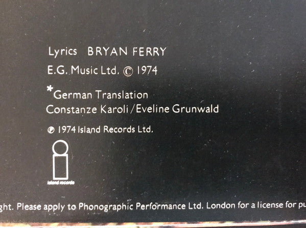 Roxy Music : Country Life (LP, Album, RE)