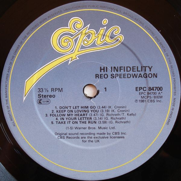 REO Speedwagon : Hi Infidelity (LP, Album)
