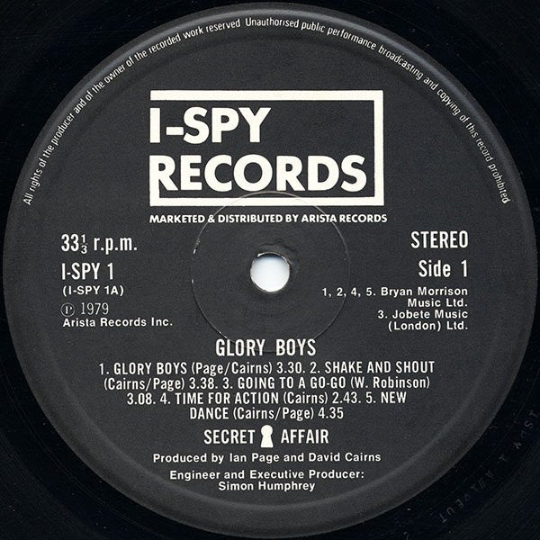 Secret Affair : Glory Boys (LP, Album)