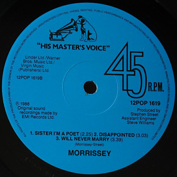 Morrissey : Everyday Is Like Sunday (12", Single)