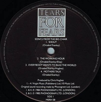 Tears For Fears : Songs From The Big Chair (LP, Album)