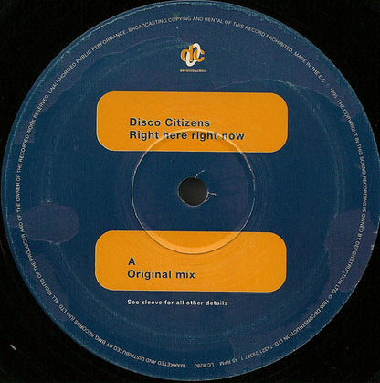 Disco Citizens : Right Here Right Now (12")