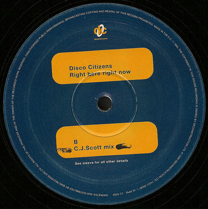 Disco Citizens : Right Here Right Now (12")