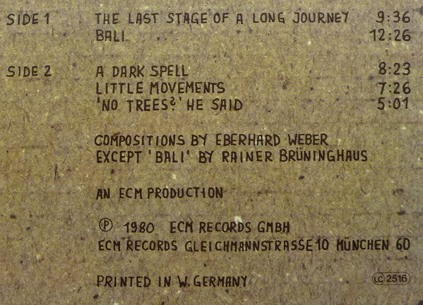 Eberhard Weber Colours : Little Movements (LP, Album)