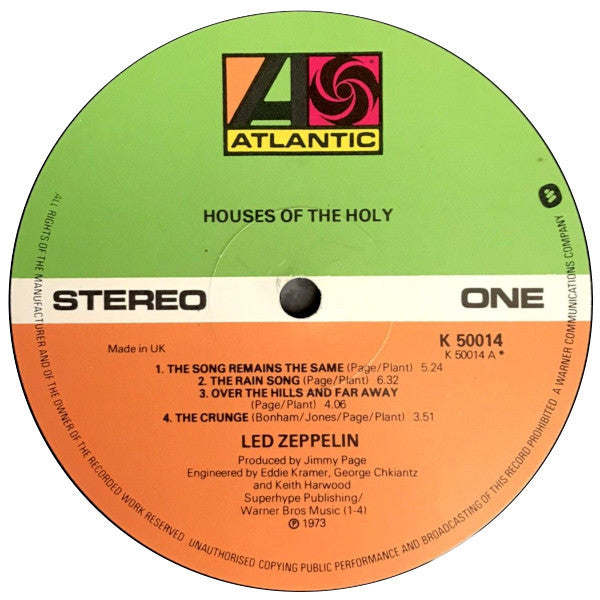 Led Zeppelin : Houses Of The Holy (LP, Album, RE, Orl)