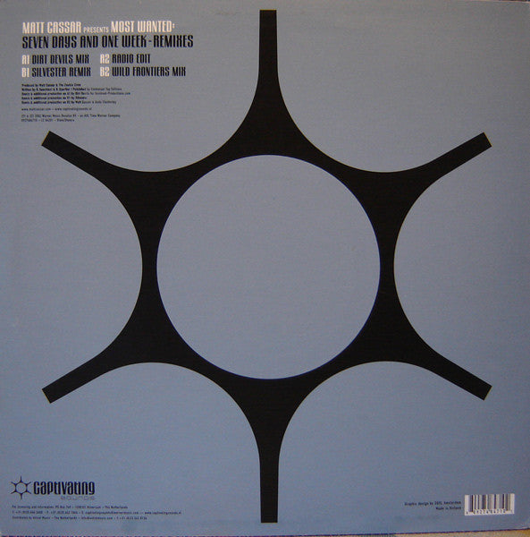 Matt Cassar Presents Most Wanted (8) : Seven Days And One Week - Remixes (12")