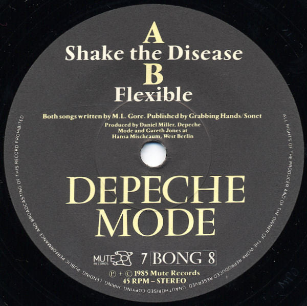 Depeche Mode : Shake The Disease (7", Single)