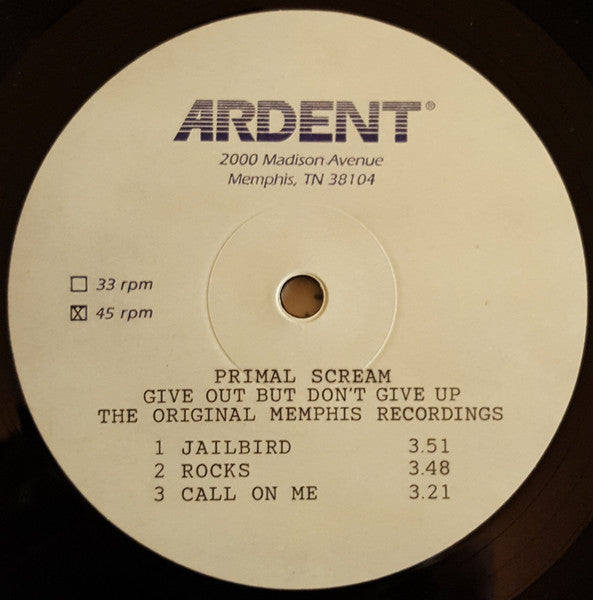 Primal Scream : Give Out But Don't Give Up (The Original Memphis Recordings) (2x12", Album, 180)