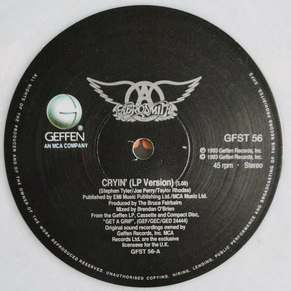 Aerosmith : Cryin' (12", Single, Ltd, Whi)