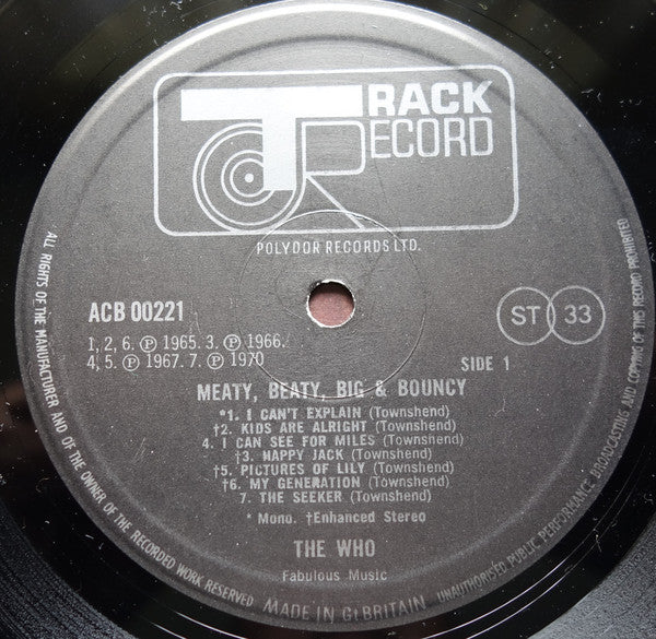 The Who : Meaty, Beaty, Big & Bouncy (LP, Comp, Club, RE, Gat)