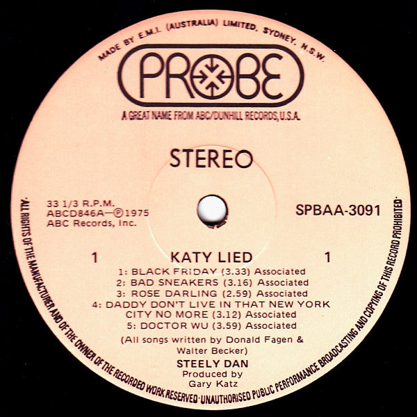 Steely Dan : Katy Lied (LP, Album)