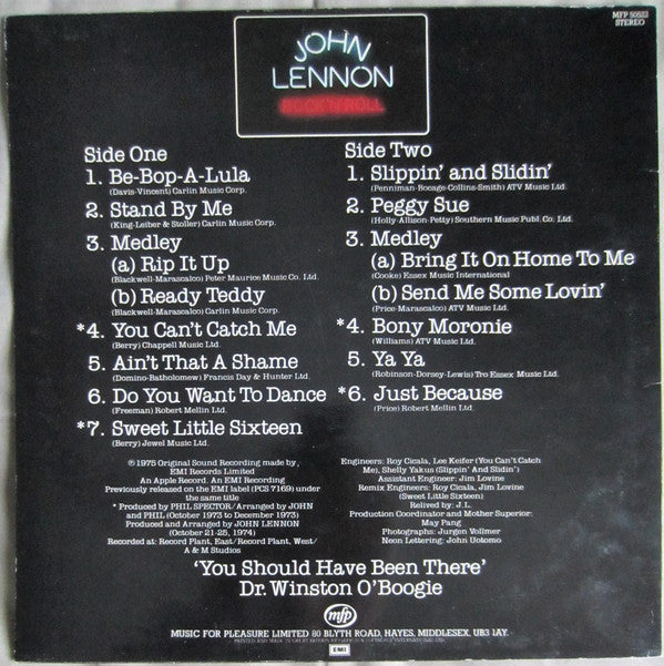 John Lennon : Rock 'N' Roll (LP, Album, RE, RP)