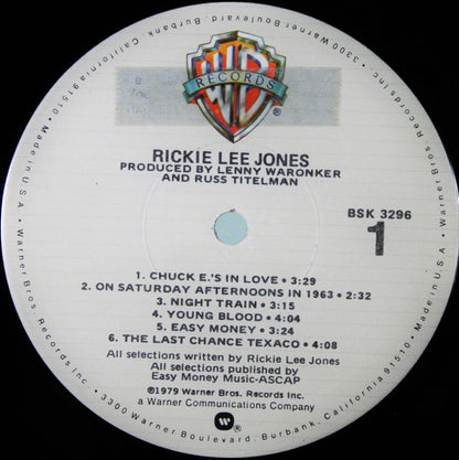 Rickie Lee Jones : Rickie Lee Jones (LP, Album, Jac)