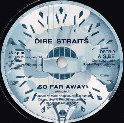 Dire Straits : So Far Away (7", Single, Blu)