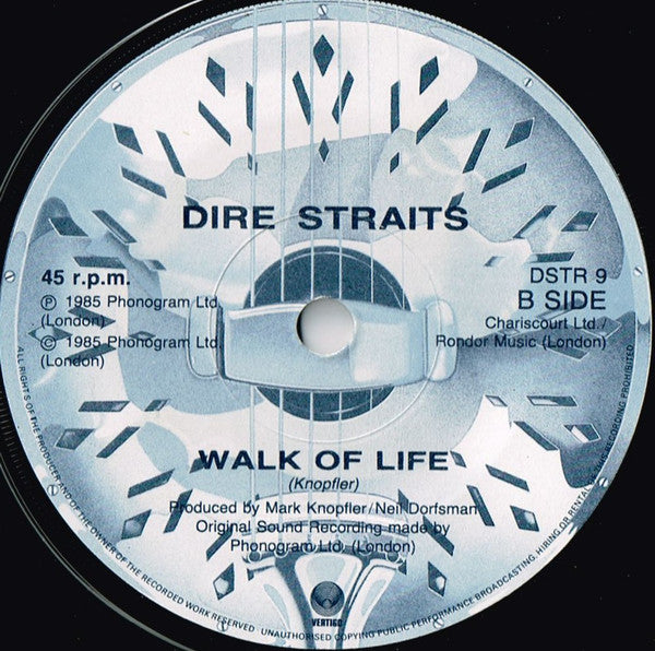 Dire Straits : So Far Away (7", Single, Blu)