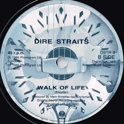 Dire Straits : So Far Away (7", Single, Blu)