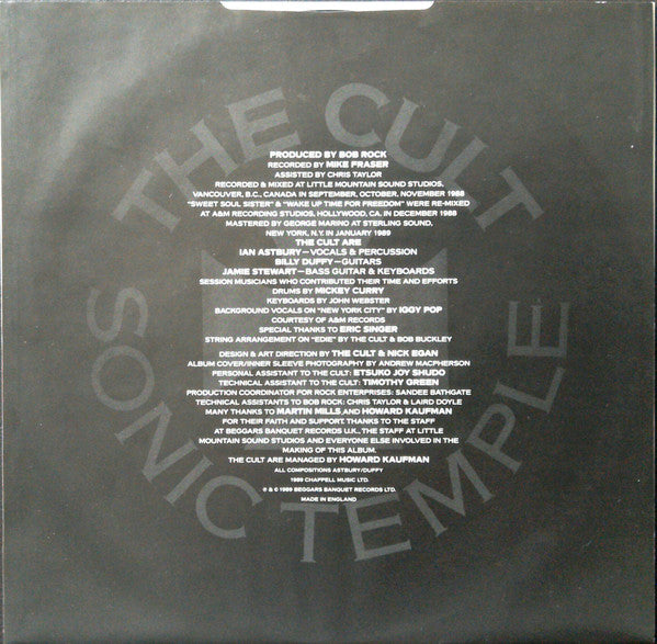 The Cult : Sonic Temple (LP, Album, Dam)