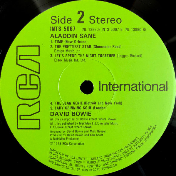 David Bowie : Aladdin Sane (LP, Album, RE)