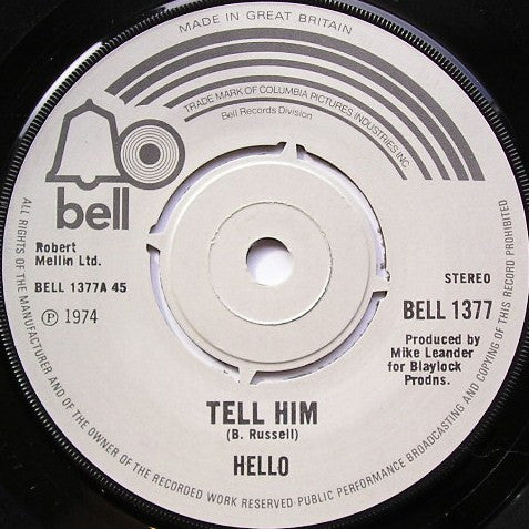 Hello : Tell Him (7", Single)