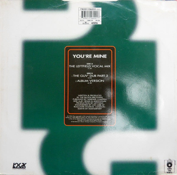 Pressure Drop Featuring Joanna Law : You're Mine (Leftfield Remix) (12")