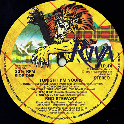 Rod Stewart : Tonight I'm Yours (LP, Album, Orl)