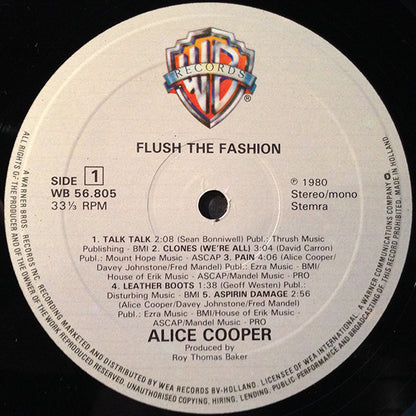 Alice Cooper (2) : Flush The Fashion (LP, Album, Mono)