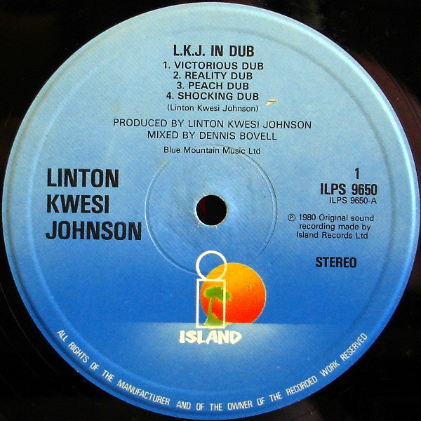 Linton Kwesi Johnson : LKJ In Dub (LP, Album, RE)