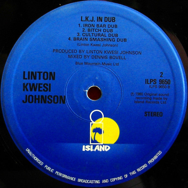 Linton Kwesi Johnson : LKJ In Dub (LP, Album, RE)