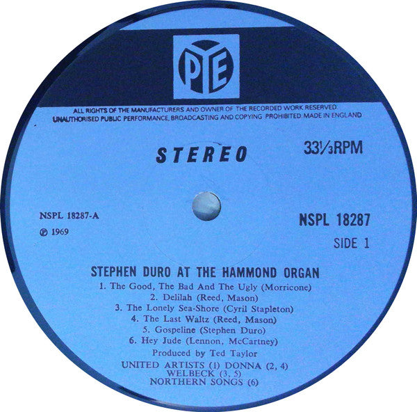 Stephen Duro : At The Hammond Organ (LP)