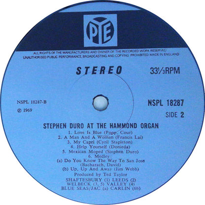 Stephen Duro : At The Hammond Organ (LP)