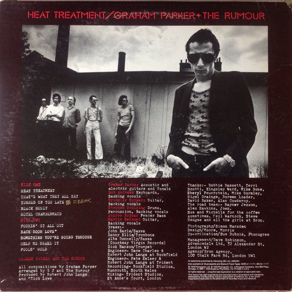 Graham Parker And The Rumour : Heat Treatment (LP, Album, Pit)