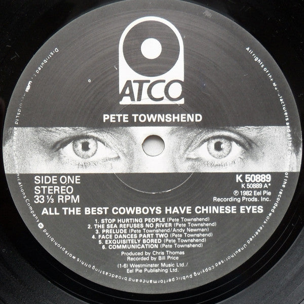 Pete Townshend : All The Best Cowboys Have Chinese Eyes (LP, Album)