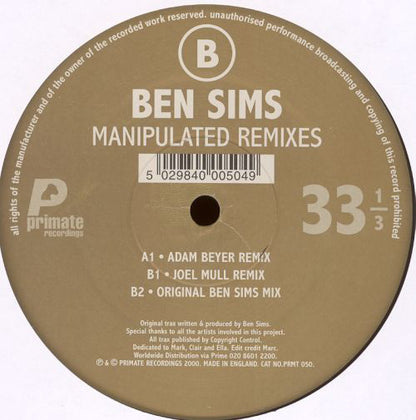 Ben Sims : Manipulated Remixes (2x12")