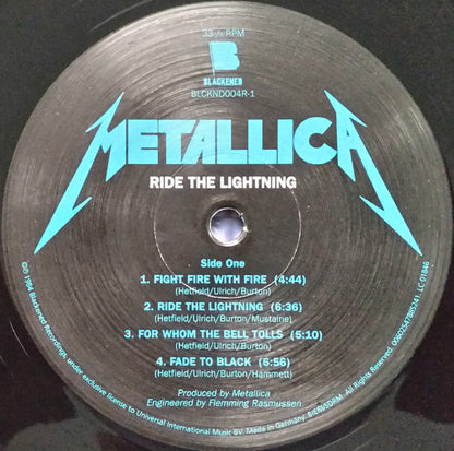 Metallica : Ride The Lightning (LP, Album, RE, RM)