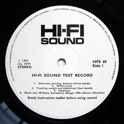 No Artist : Hi-Fi Sound Stereo Test Record (LP, Album)