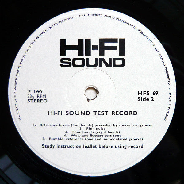 No Artist : Hi-Fi Sound Stereo Test Record (LP, Album)