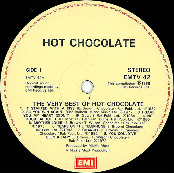 Hot Chocolate : The Very Best Of Hot Chocolate (LP, Album, Comp)