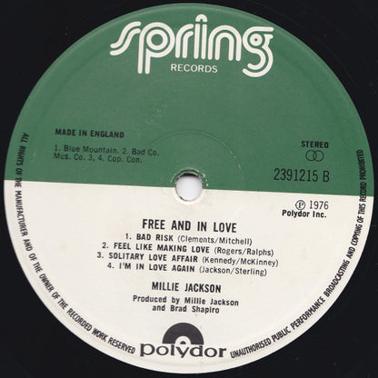 Millie Jackson : Free And In Love (LP, Album)