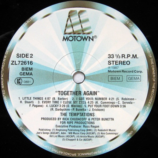 The Temptations : Together Again (LP, Album)
