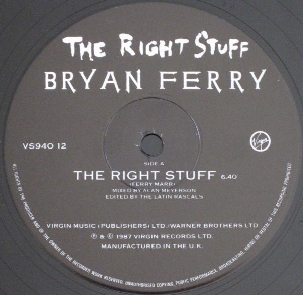 Bryan Ferry : The Right Stuff (12", Single)