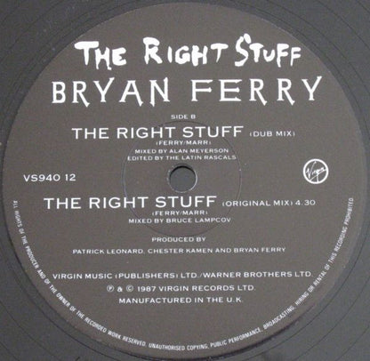 Bryan Ferry : The Right Stuff (12", Single)