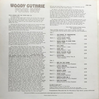 Woody Guthrie : Poor Boy (LP, Album, RE)
