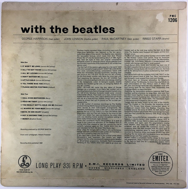 The Beatles : With The Beatles (LP, Album, Mono, 'Jo)