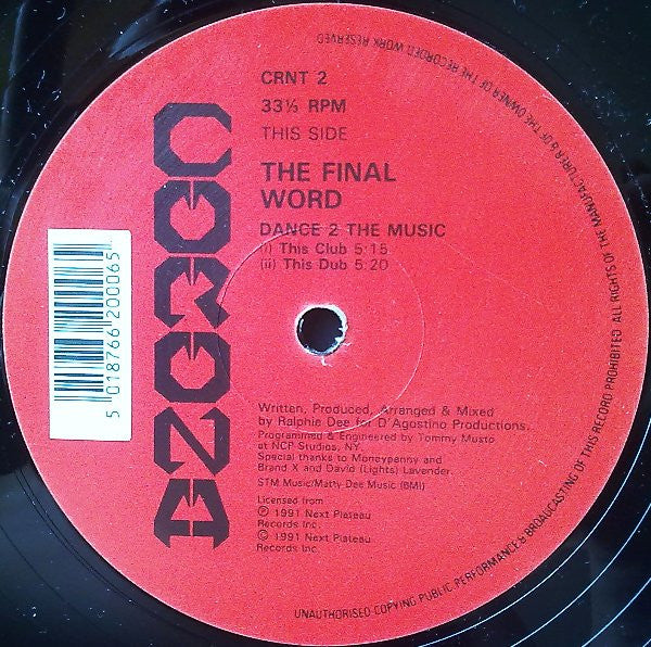 The Final Word : Dance 2 The Music (12")