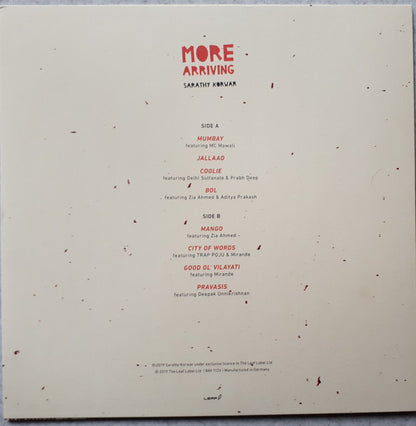 Sarathy Korwar : More Arriving (LP, Album, Ltd, Red)