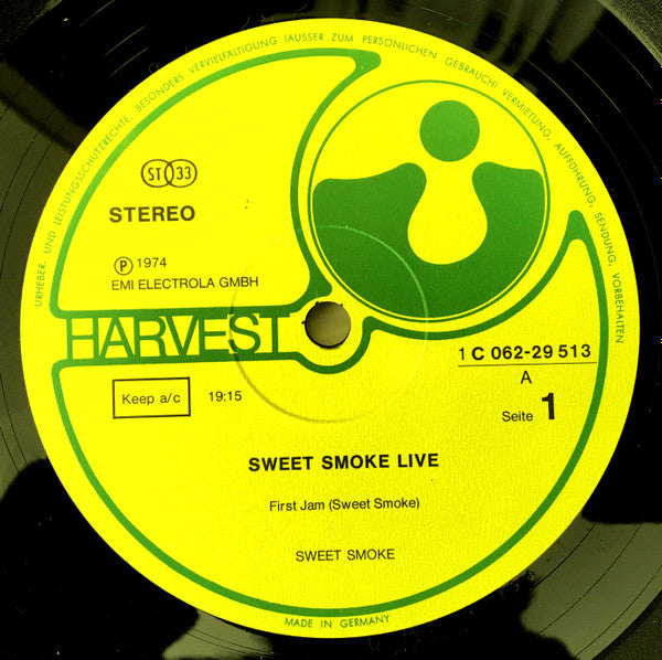 Sweet Smoke : Sweet Smoke Live (LP, Album)