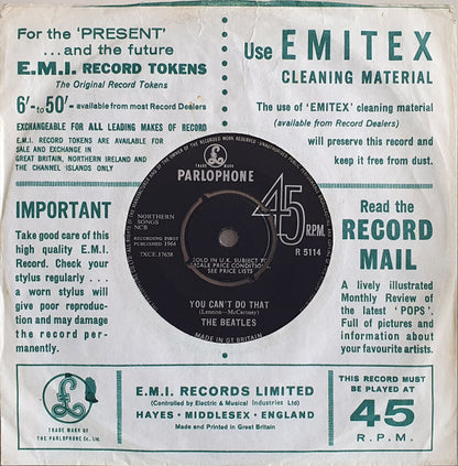 The Beatles : Can't Buy Me Love (7", Single, Mono)